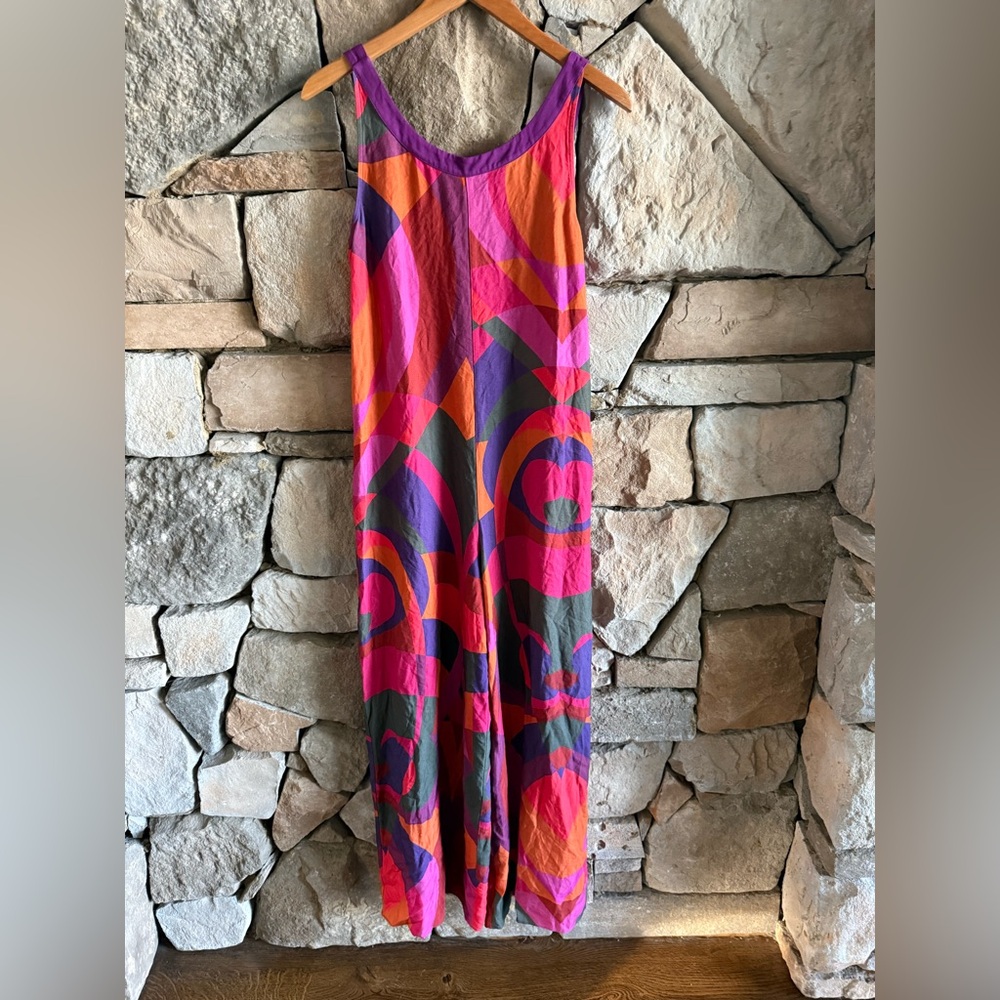 New🌟Anthropologie-Farm Rio Abstract Sleeveless Wide-Leg Jumpsuit